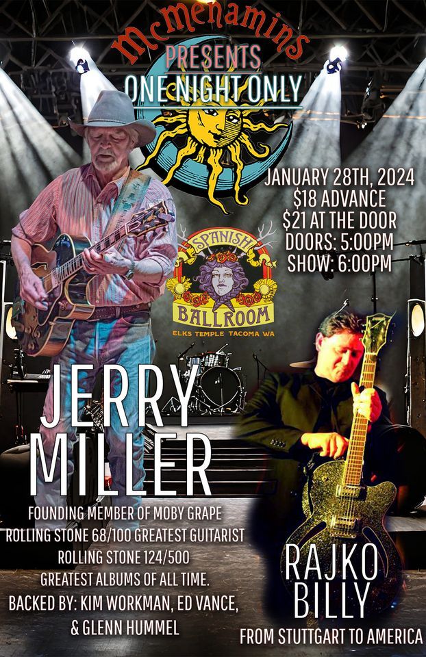 McMenamins and Blues Vespers presents Jerry Miller and Rajko Billy at Spanish Ballroom
