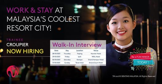 Genting Hiring - Permanent Croupier (Ipoh)
