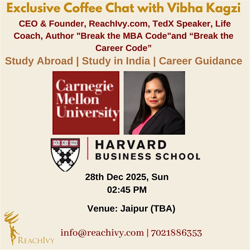 Jaipur- Join us for a 1-1 Coffee Chat with our CEO Vibha Kagzi