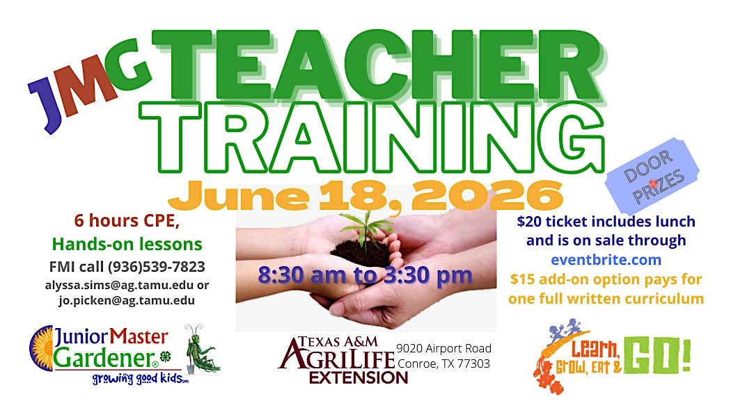 Junior Master Gardener Teacher Training(6 hours CPE)