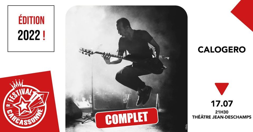 Complet / Calogero Festival de Carcassonne 2022 Théâtre Jean