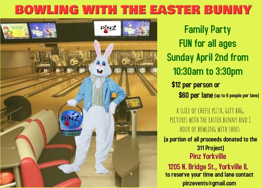 Bowling with the Easter Bunny Yorkville Pinz April 2, 2023
