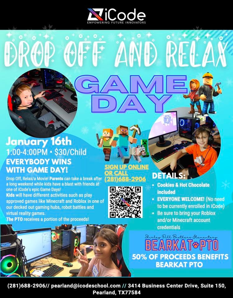 Game Day at iCode! at iCode Pearland on 16th January, 2023