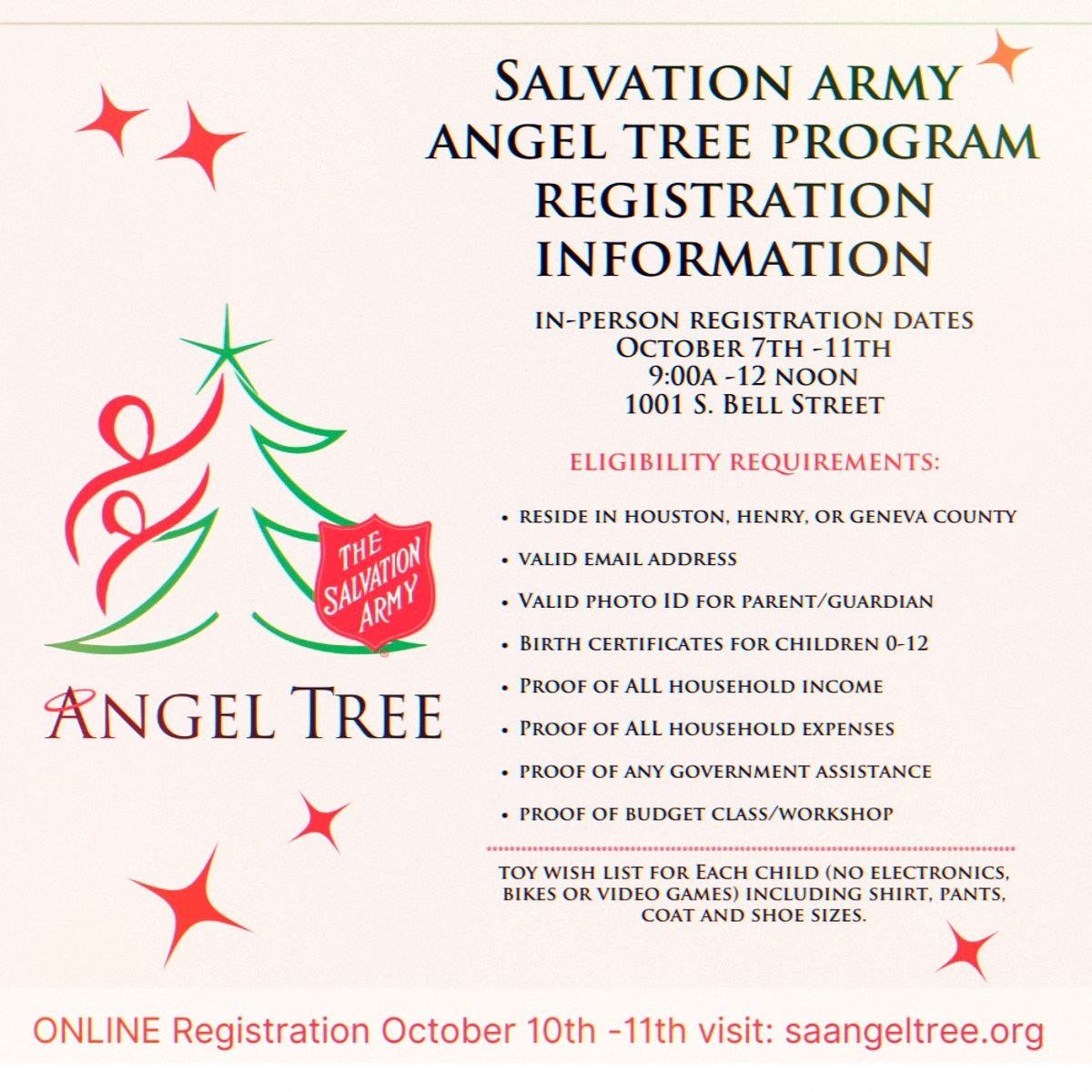 2024 Angel Tree Registration The Salvation Army Dothan, Alabama