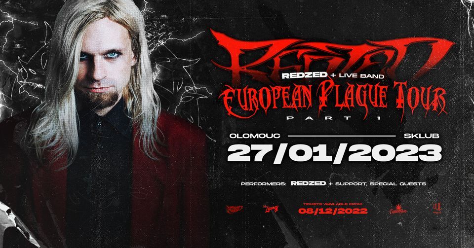 Redzed Rapper 2023 REDZED - European Plague Tour / Olomouc at Sklub, Olomouc on 27th ...