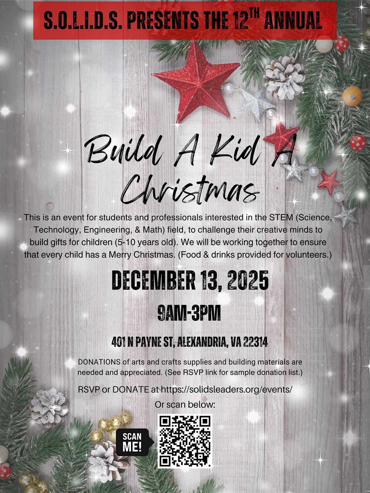 S.O.L.I.D.S. 12th Annual Build A Kid A Christmas