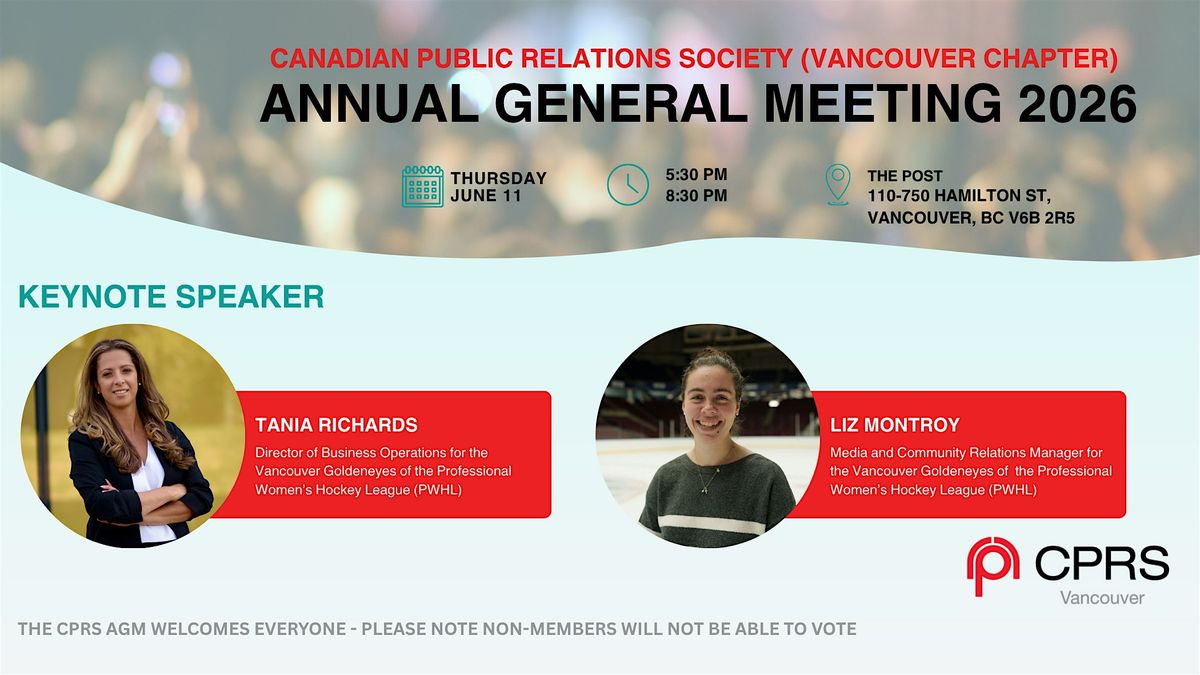 CPRS - AGM and Feature Presentation with the Vancouver Goldeneyes