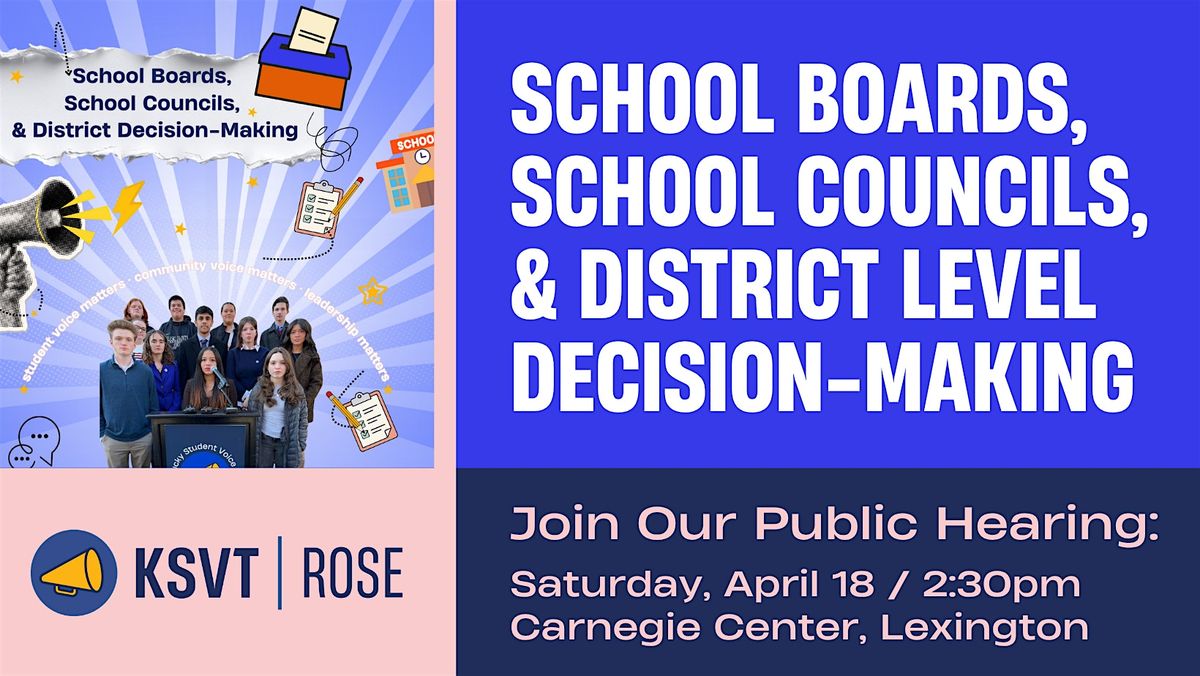 Rose Rivaivel Rose Revival Public Hearing - School Councils, Boards & Decision-Making ...