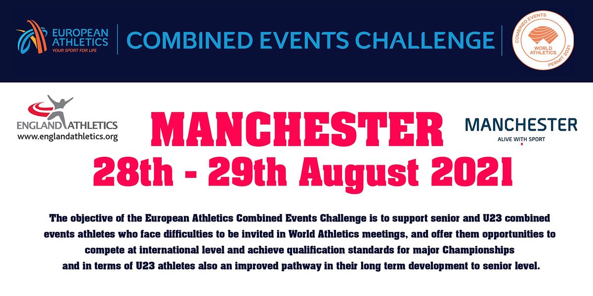 England Athletics National Combined Events Age Group Championships 2021 |  Manchester Regional Arena | August 28 to August 29