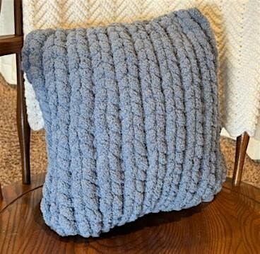 Hand Knitting Chunky Throw Pillow