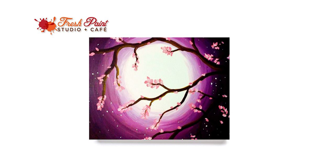 Paint Night Moonlit Cherry Blossoms Acrylic Painting Workshop