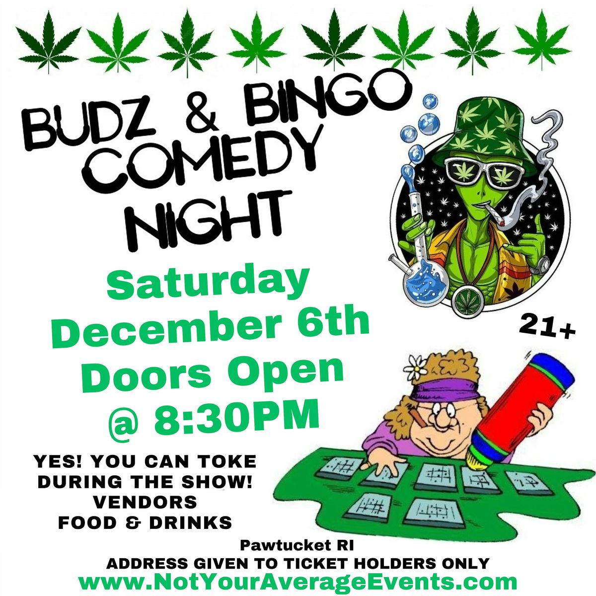 Budz N BING0 Comedy Night In RI- December 6th 2025 - 8:30pm <2nd Session>
