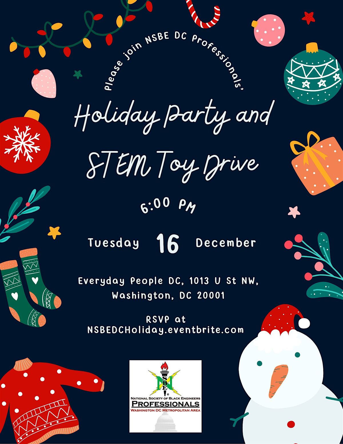 NSBE DC Holiday Party and STEM Toy Drive