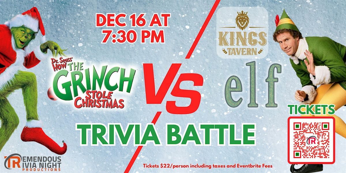Whitby Ontario (Kings Tavern) The Grinch VS Elf Trivia Battle