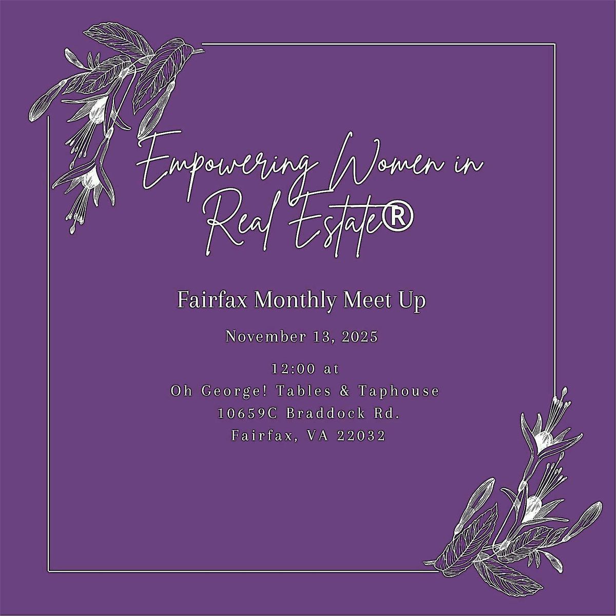 Empowering Women In Real Estate Monthly Meet Up - Fairfax