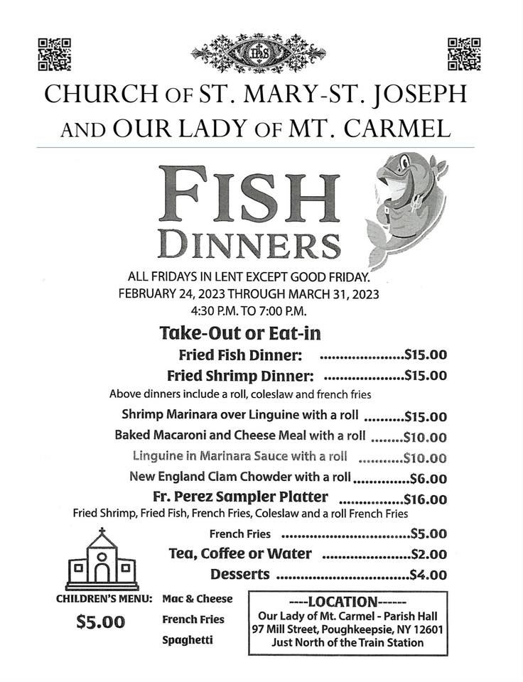 CHURCH OF ST. MARYST. JOSEPH AND OUR LADY OF MT. CARMEL’S FISH FRY