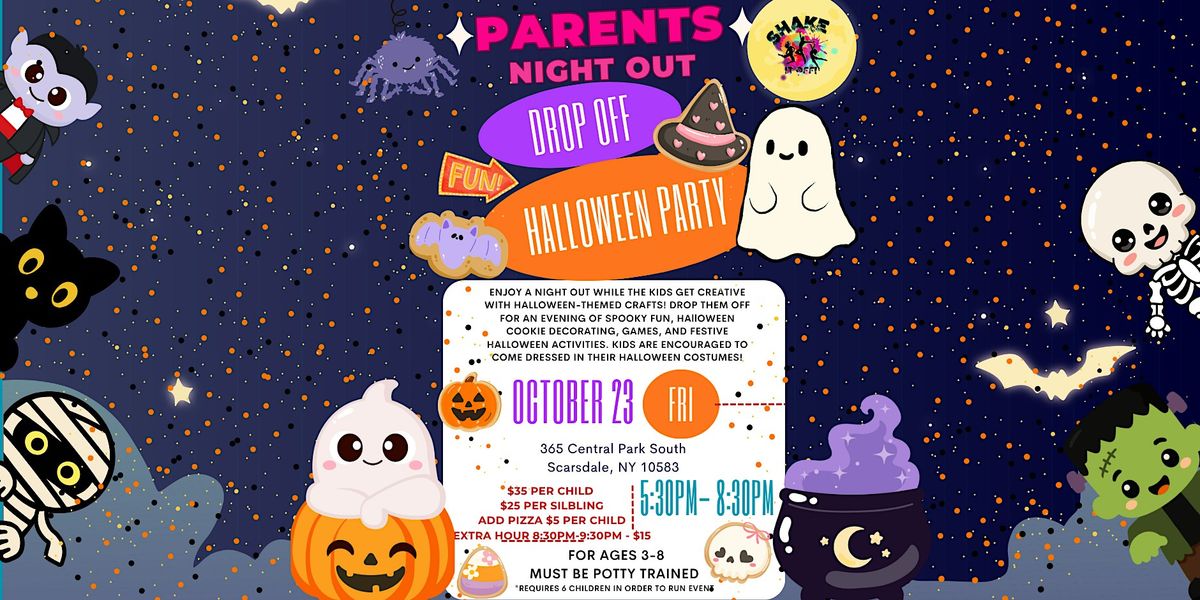 October Parents Eventd OCTOBER PARENTS NIGHT OUT! at Shake It Off, Scarsdale on 23rd October, 2026
