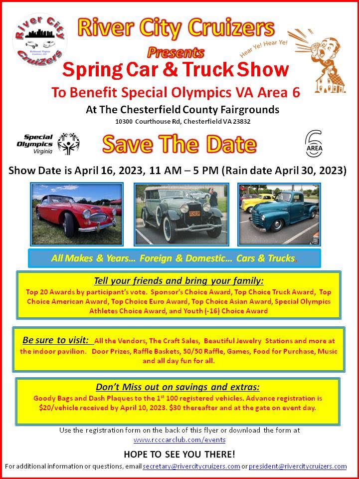 River City Cruizers Spring Car & Truck Show Chesterfield County Fair Grounds April 16, 2023