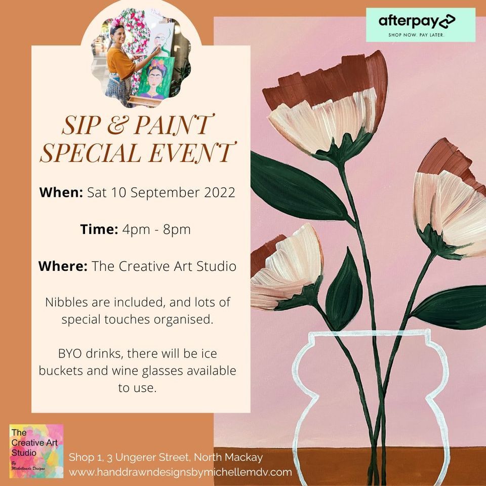 SOLD OUT Sat 10 Sep / Floral Art Sip & Paint Grand Opening Special