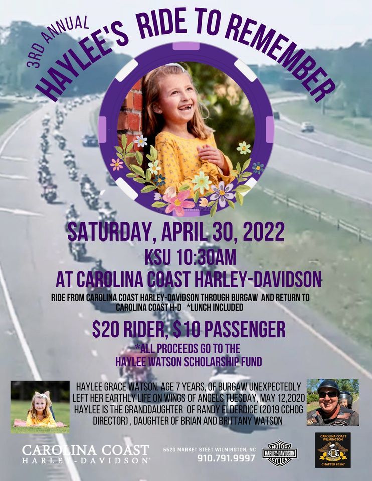 3rd Annual Haylees Ride To Remember Carolina Coast HarleyDavidson