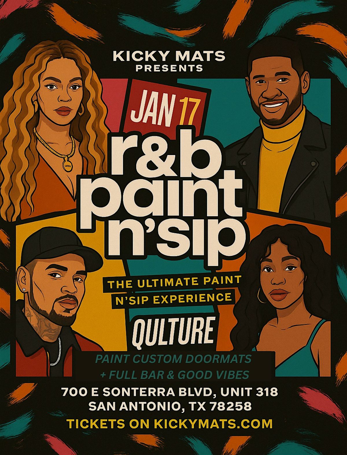 R&B Paint N Sip Doormat Party