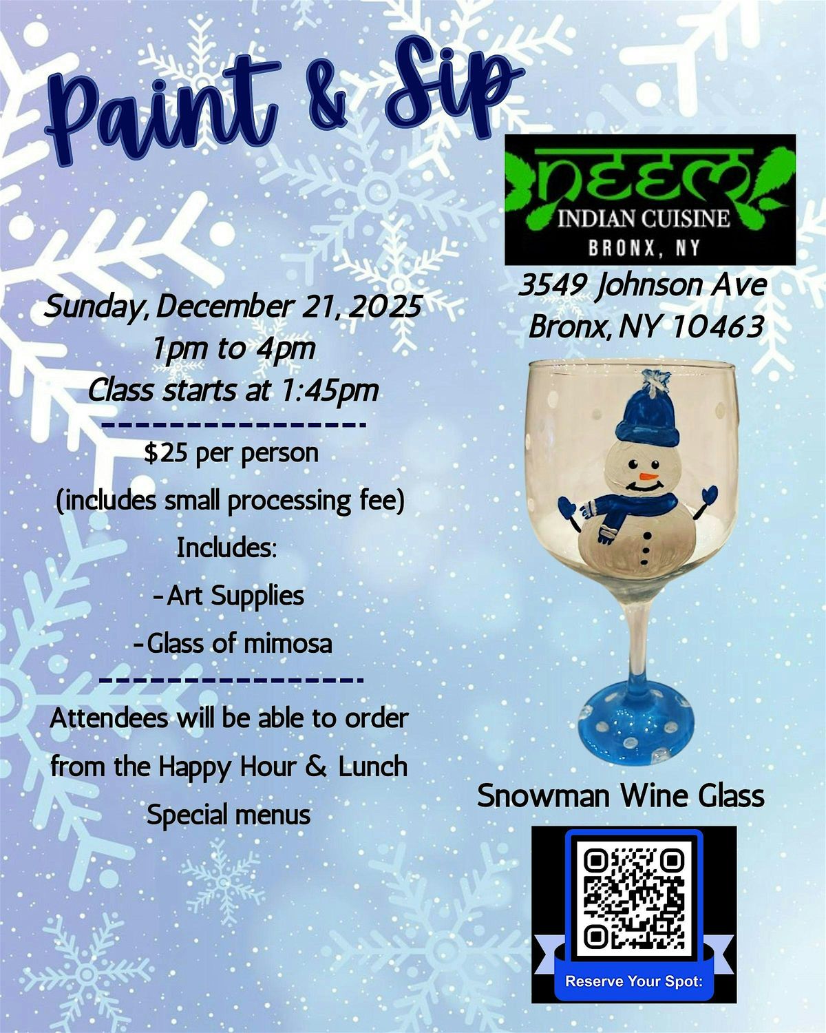 Paint & Sip @ Neem Indian Cuisine