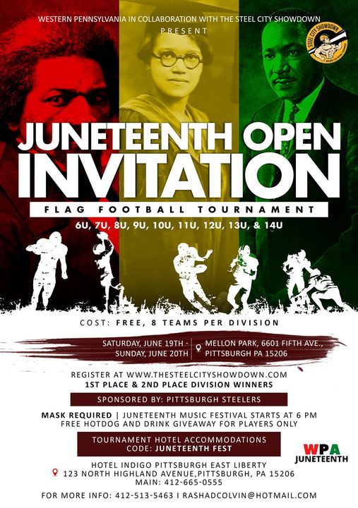 Juneteenth Open Invitation Flag Football Tournament 6601 5th Ave Pittsburgh Pa 156 United States June 19 21