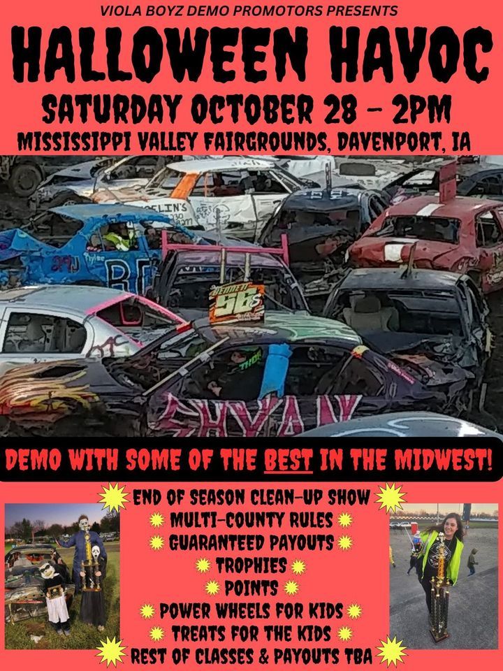 Halloween Havoc Demolition Derby 2023 Mississippi Valley Fairgrounds