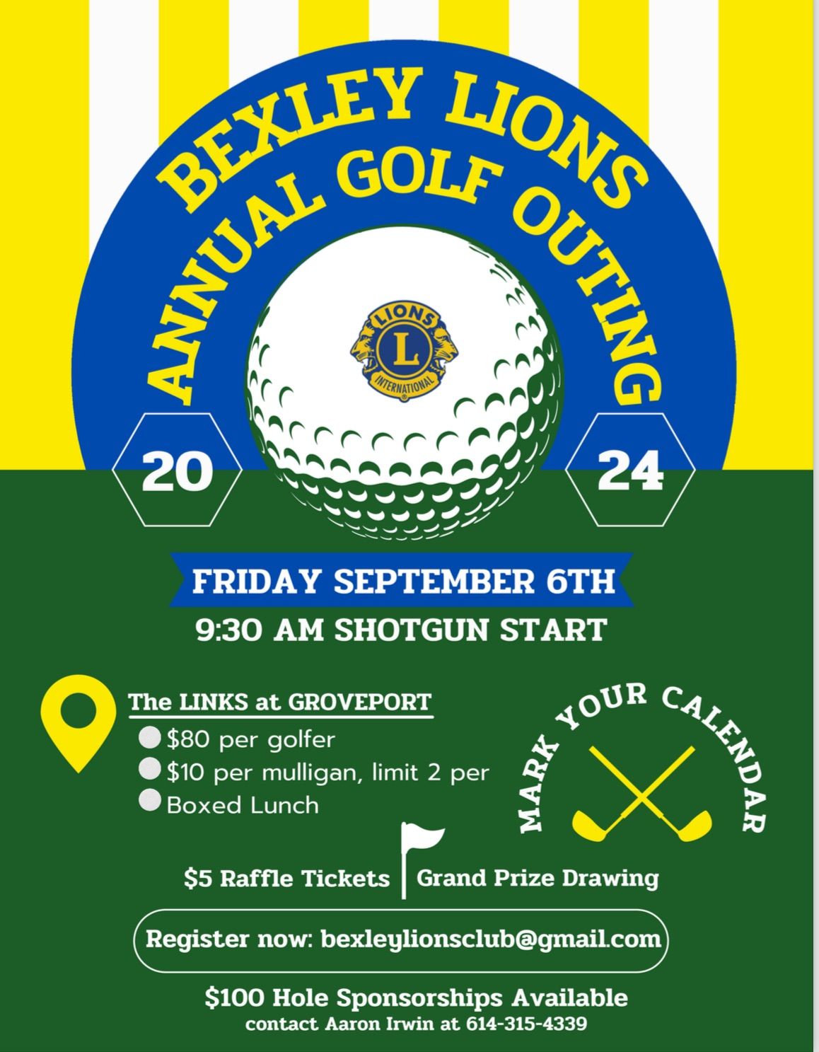 Annual Charity Golf Outing The Links at Groveport September 6, 2024