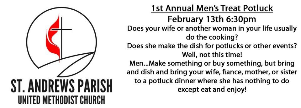 1st Annual Mens Treat Potluck at St. Andrews Parish UMC, Ladson on 13th ...