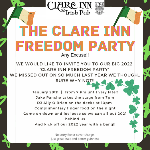 The Clare Inn Freedom party