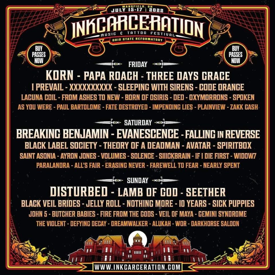 Inkcarceration 2025 The Ohio State Reformatory, Mansfield, OH July