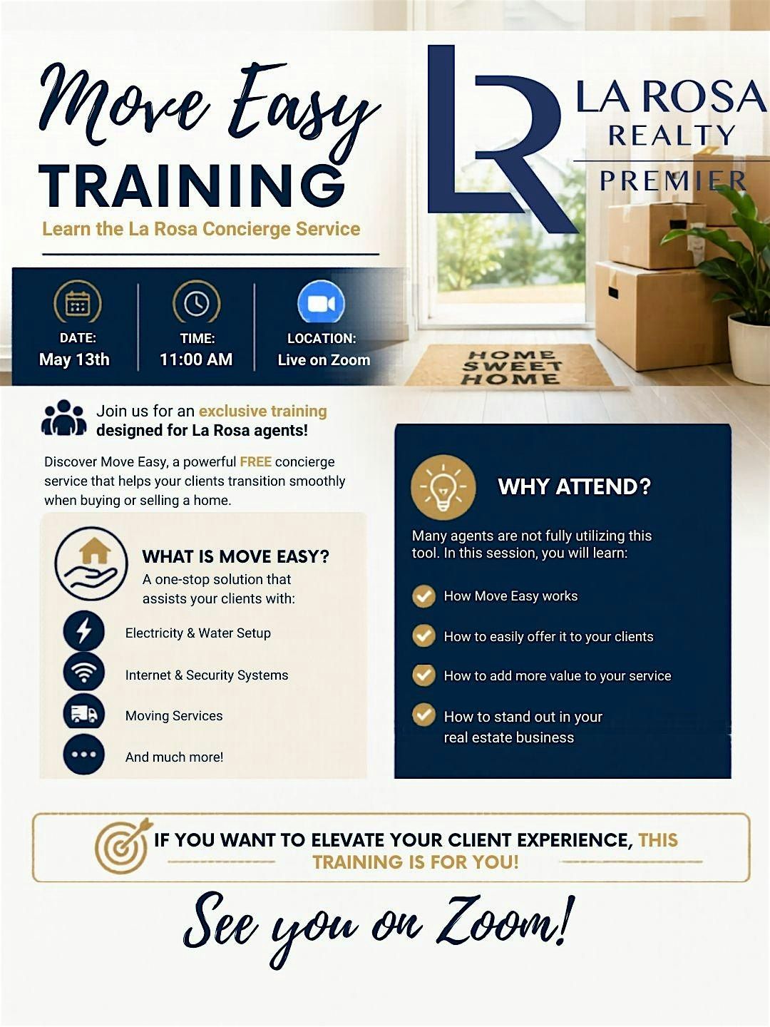 You're Invited! Move Easy Training \u2013 Learn the La Rosa Concierge Service