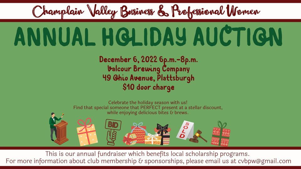 Annual Holiday Auction | Valcour Brewing Company, Plattsburgh, NY ...