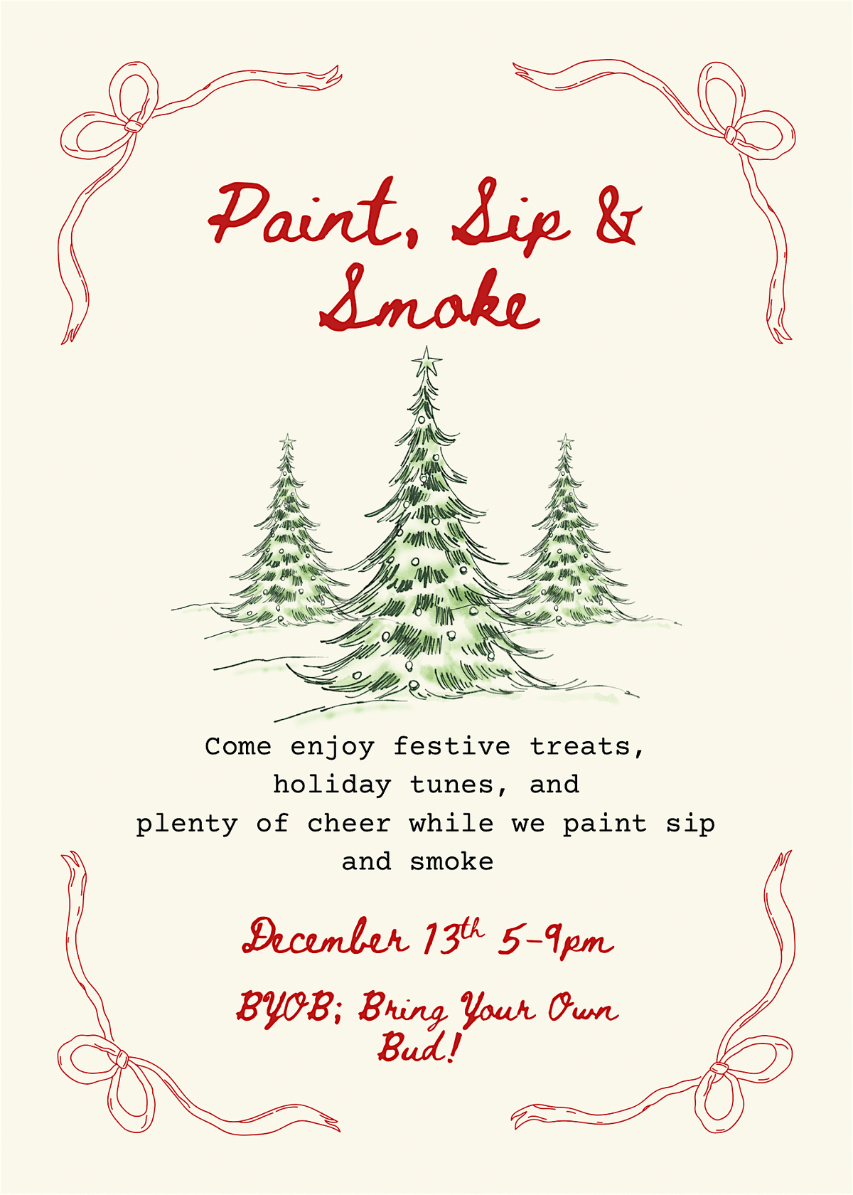 Paint, Sip & Smoke Holiday Edition