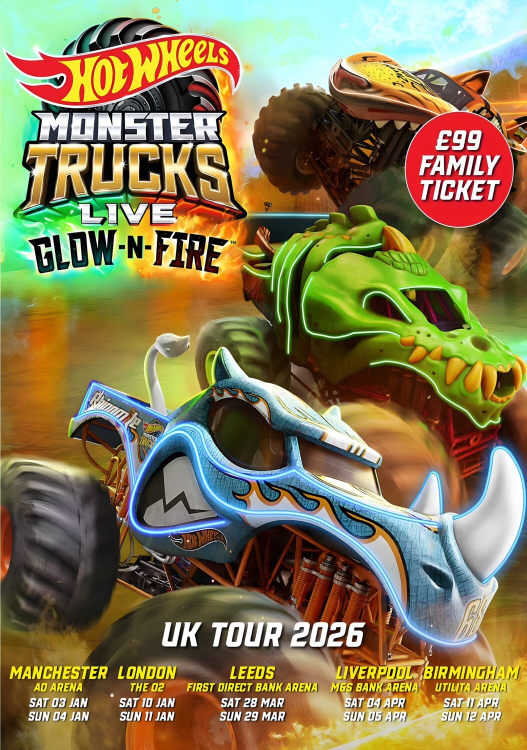 Hot Wheels Monster Trucks Live Glow-N-Fire