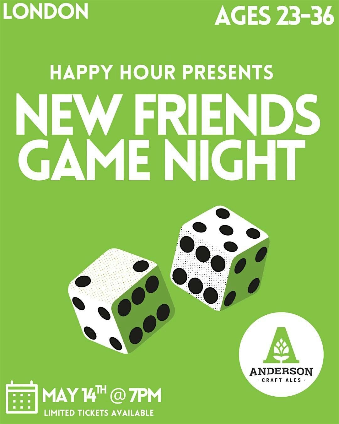 New Friend Game Night Ages 23-36 @Andersons Craft Ales(London)