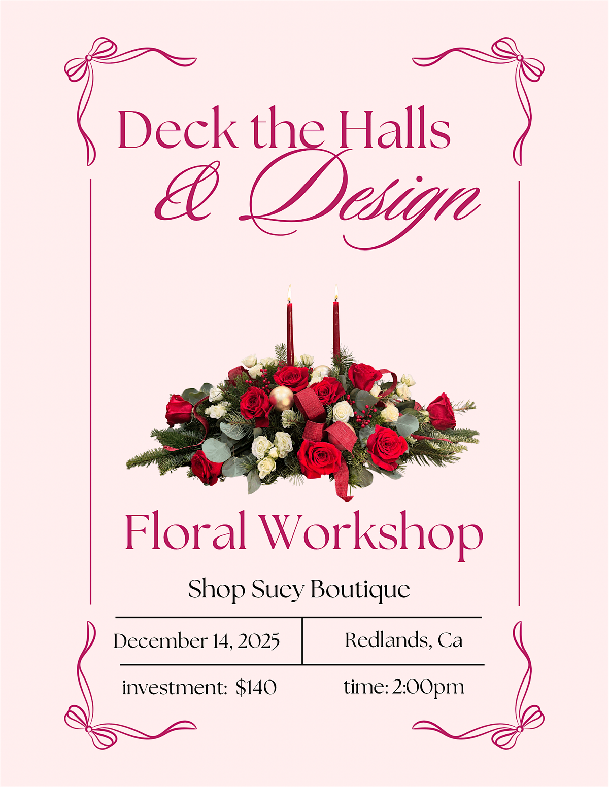 Deck the Halls Floral workshop