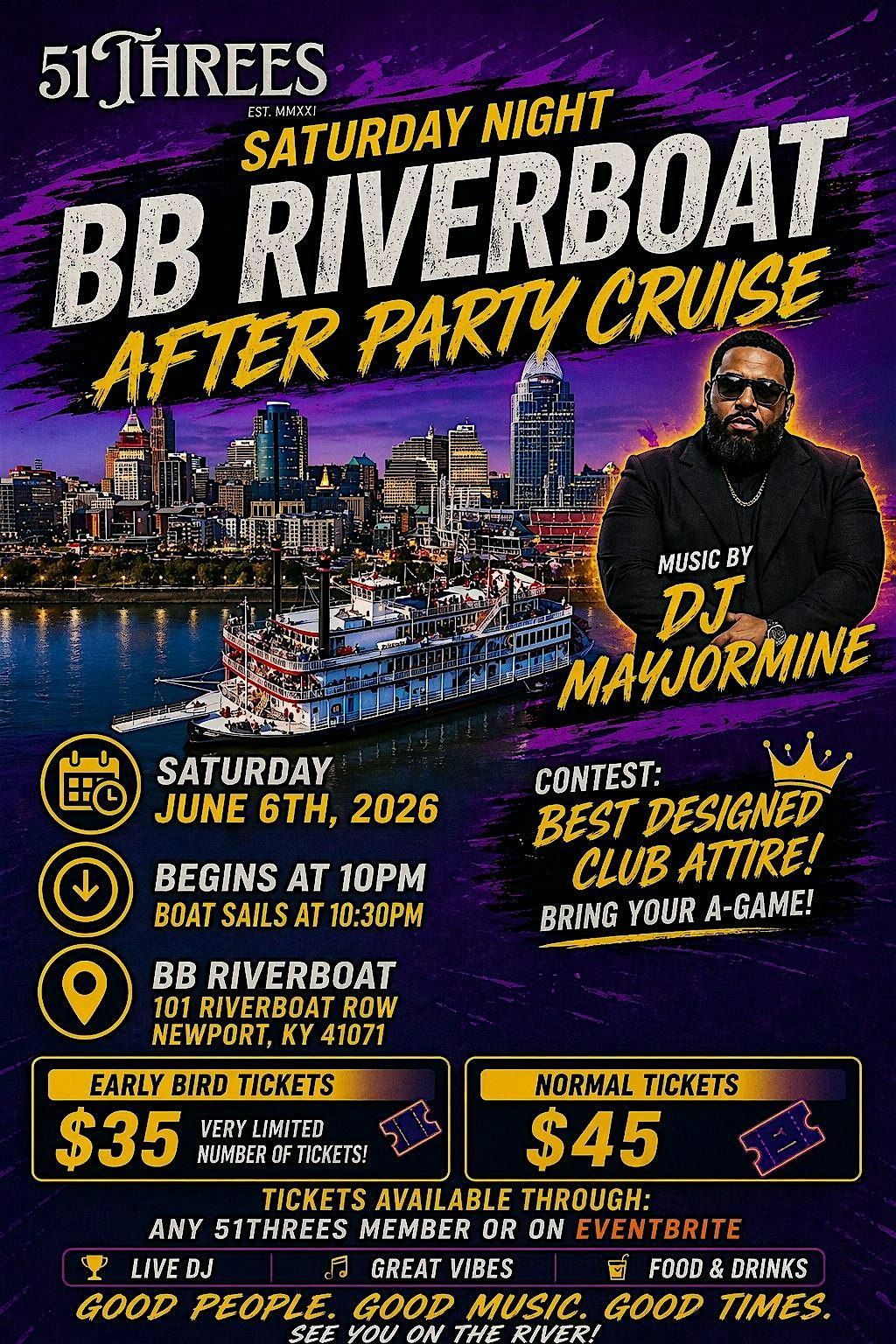 51Threes Riverboat Party