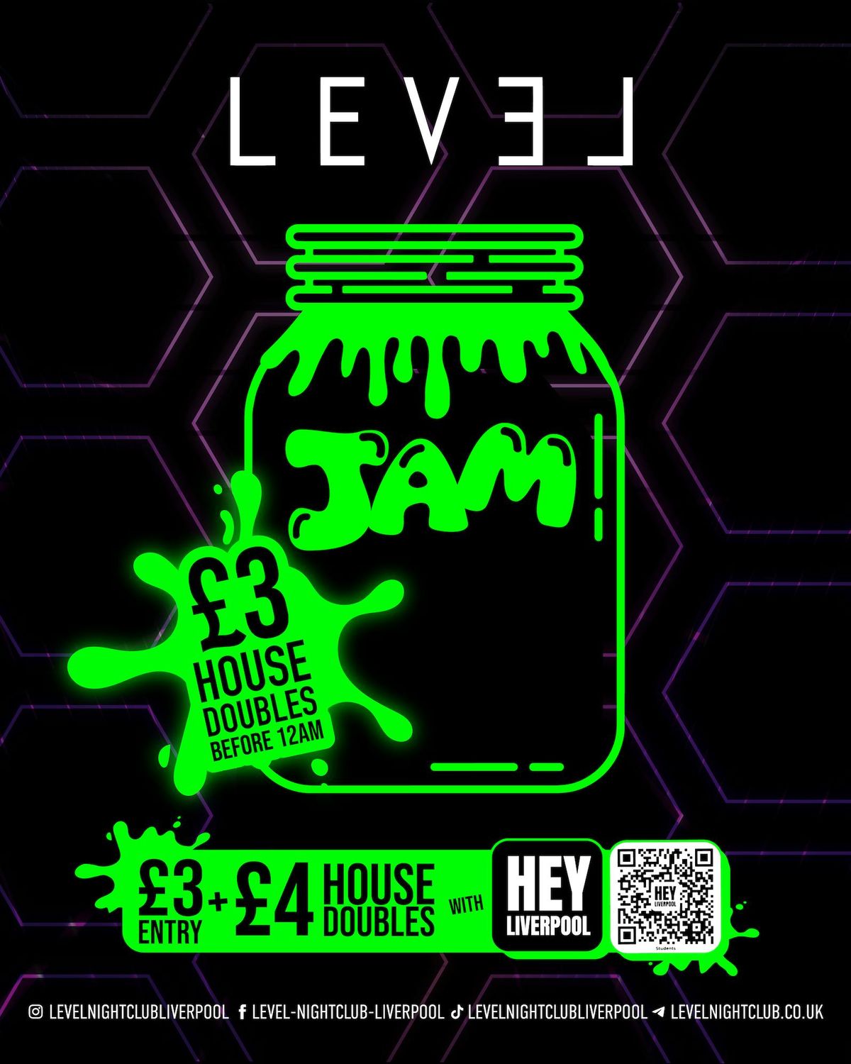 JAM FRIDAYS -\u00a33 DOUBLES BEFORE MIDNIGHT \u00a34 DOUBLES AFTER w\/ HEY LIVERPOOL