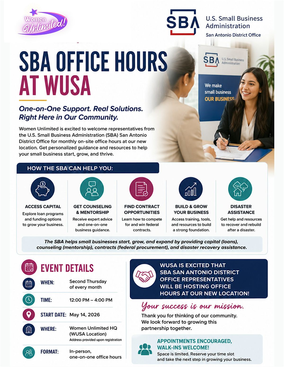 SBA Office Hours at WUSA: One-on-One Small Business Support