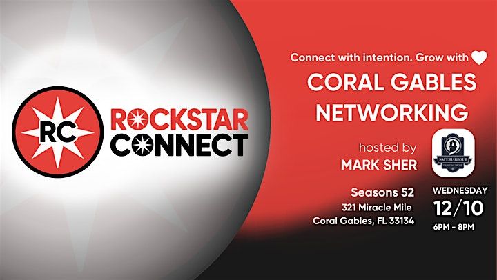 Free Coral Gables Rockstar Connect Networking Event (December, near Miami)