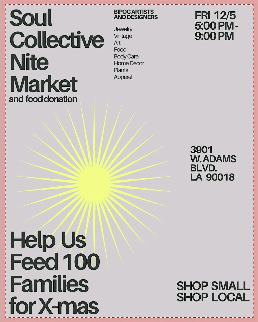 SOUL COLLECTIVE FRIDAY NITE MARKET and food donation