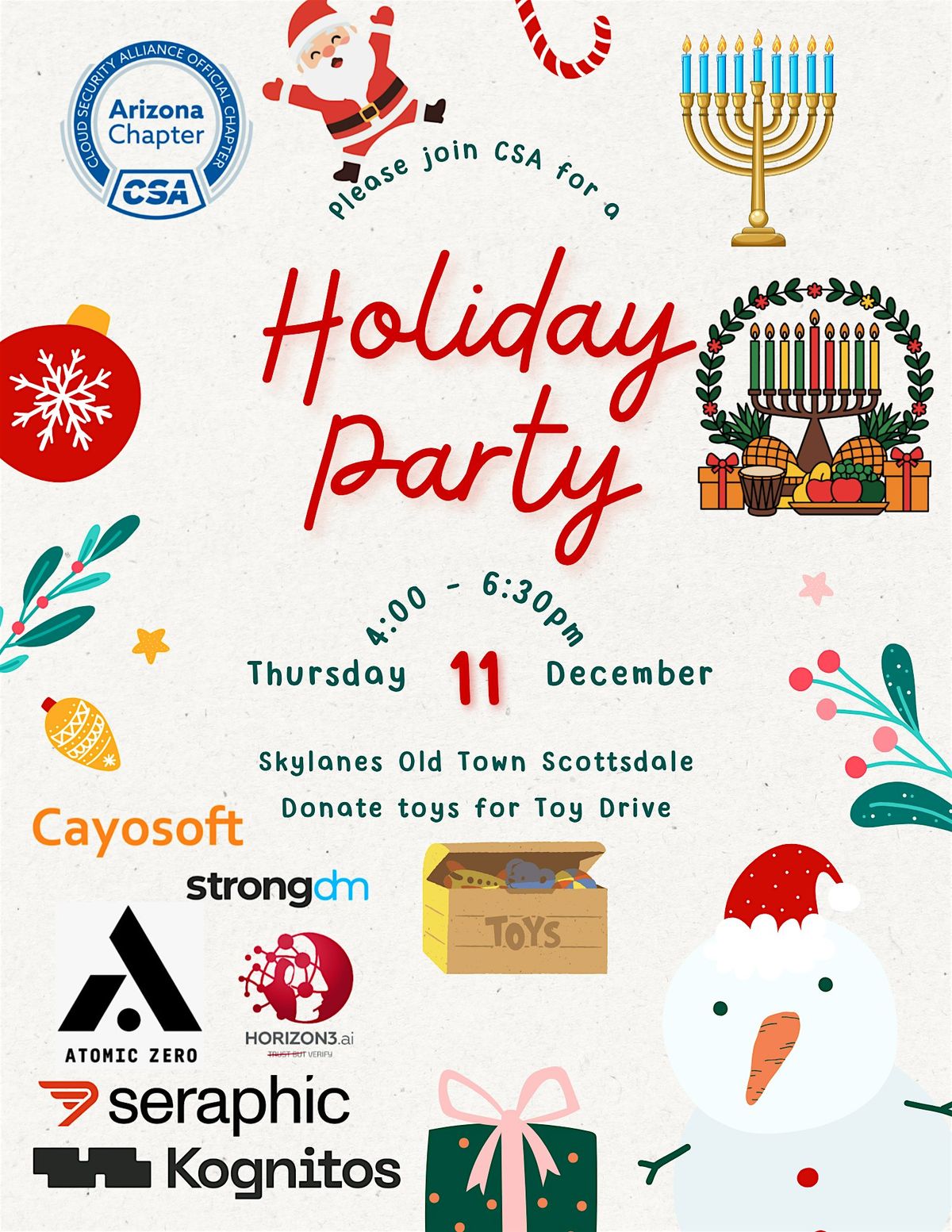 Roll into the Holidays with CSA Arizona: End of Year Bash at Skylanes!