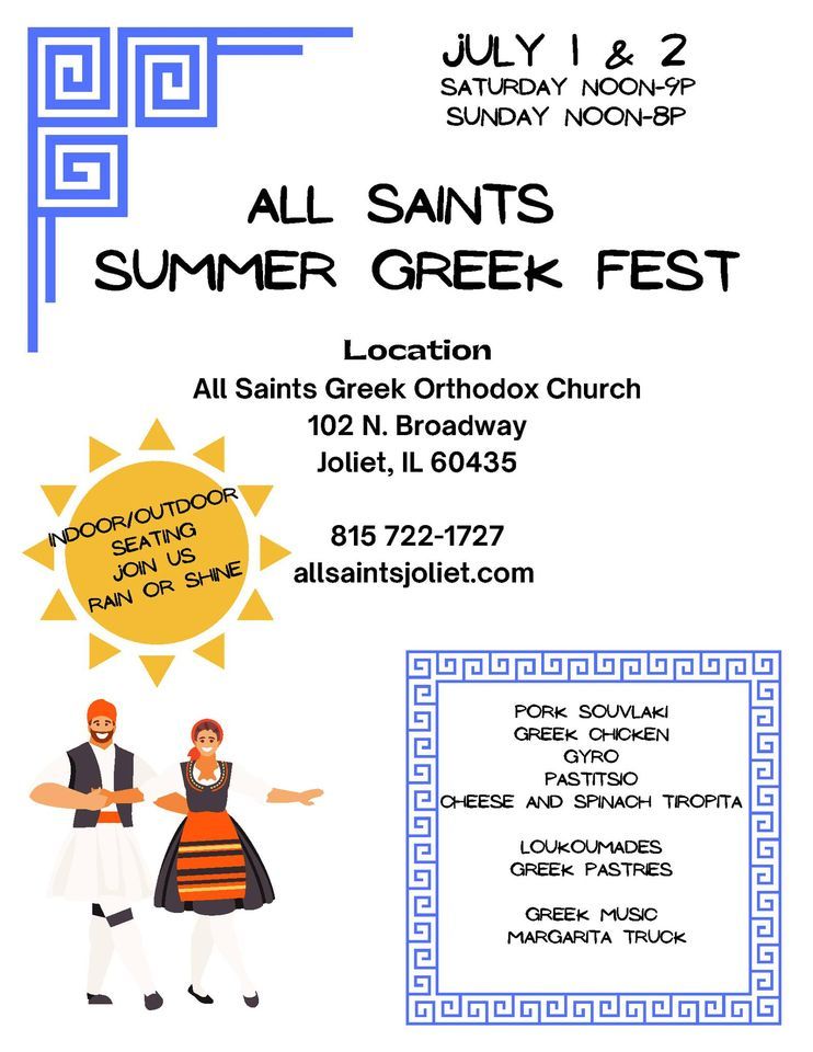 All Saints Greek Fest 2023 All Saints Greek Orthodox Church Joliet