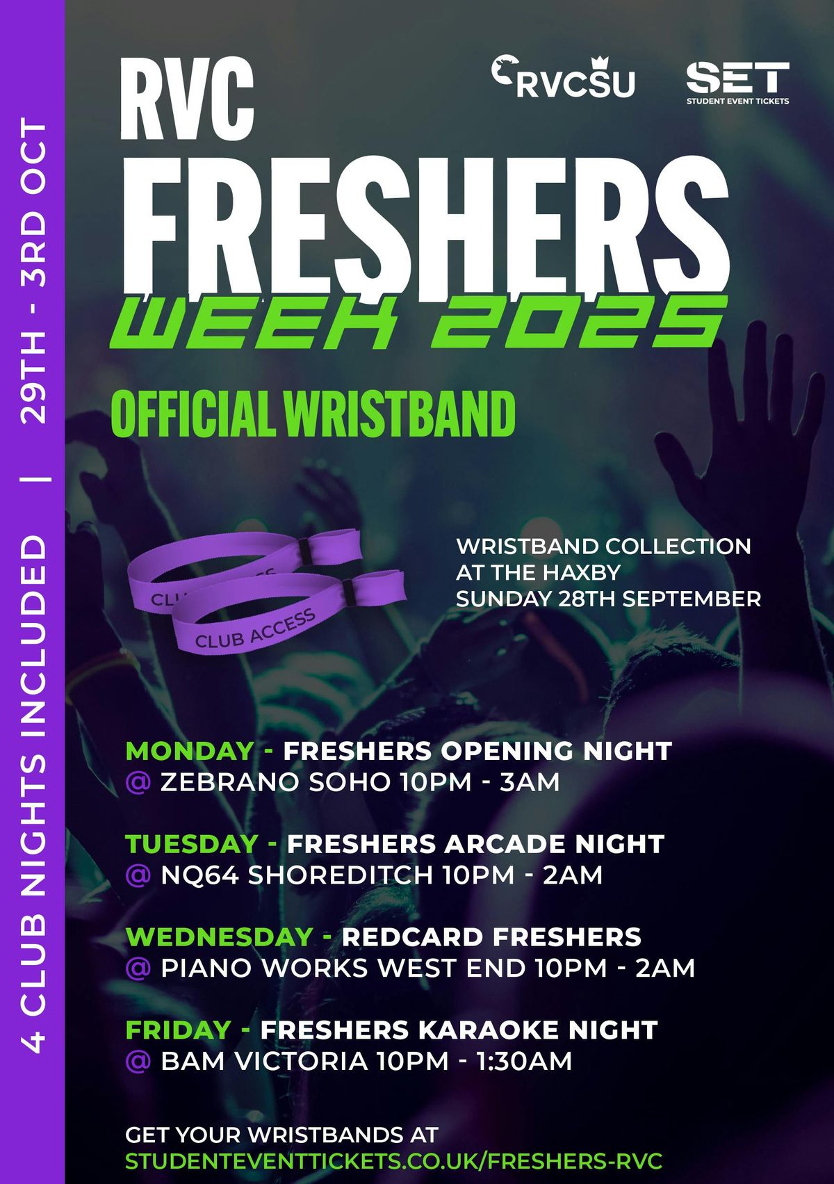 OFFICIAL RVC FRESHERS WRISTBAND 2025 \/\/ 29th Sep - 3rd Oct