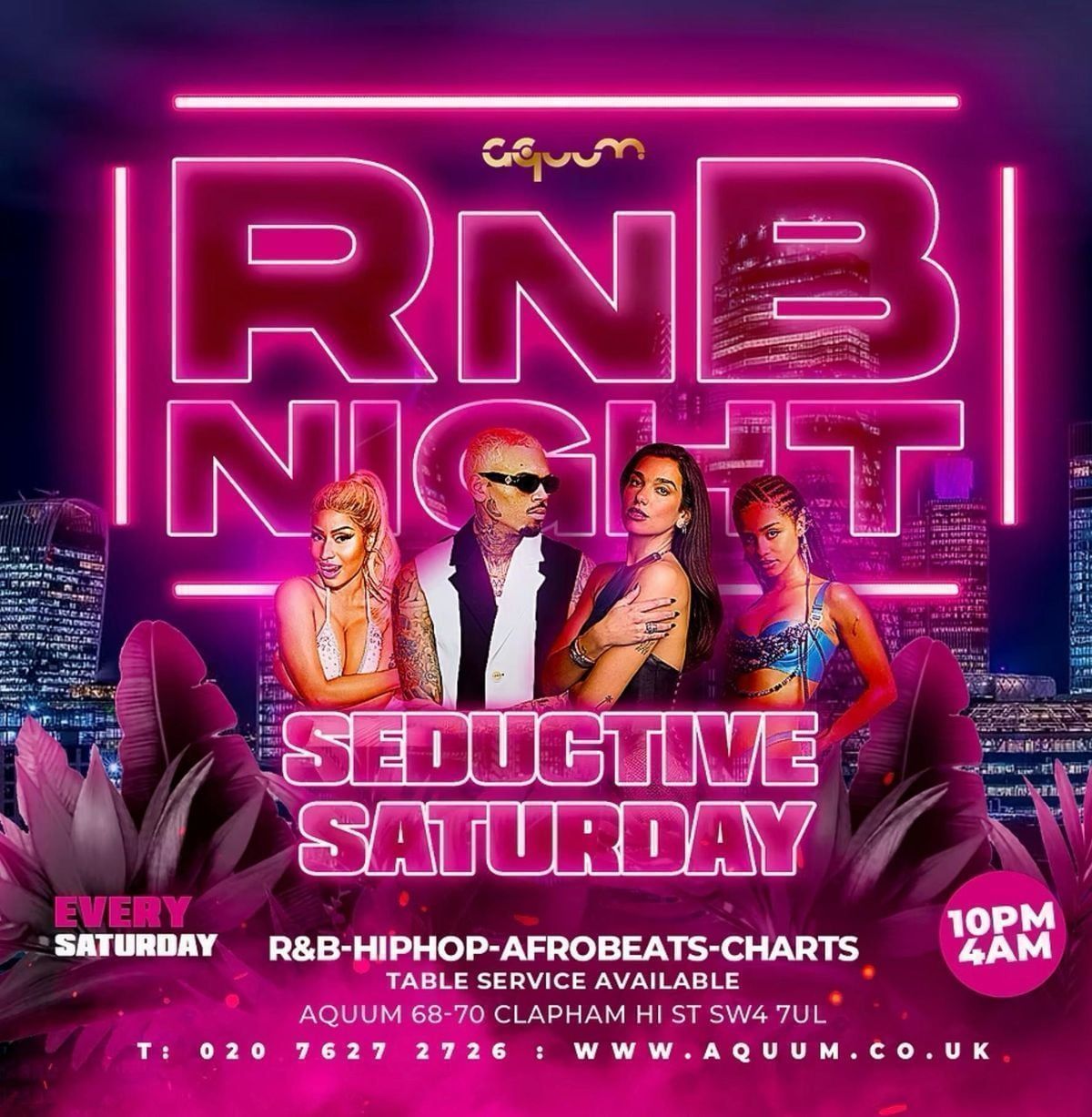 Seductive Saturdays @ Aquum Clapham \/\/ Old Skool R&amp;B, Hip-Hop, Party Anthems \/\/ 4am Close