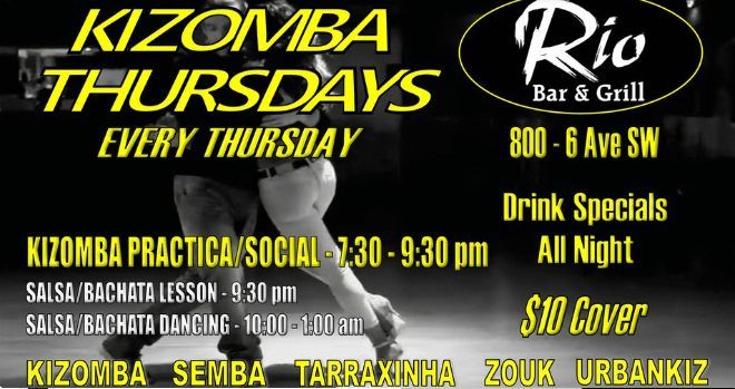 KIZOMBA Social 730PM Salsa Bachata 930PM @RIO