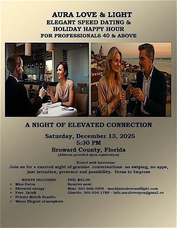 Holiday Elegance: Speed Dating for the Distinguished 40+