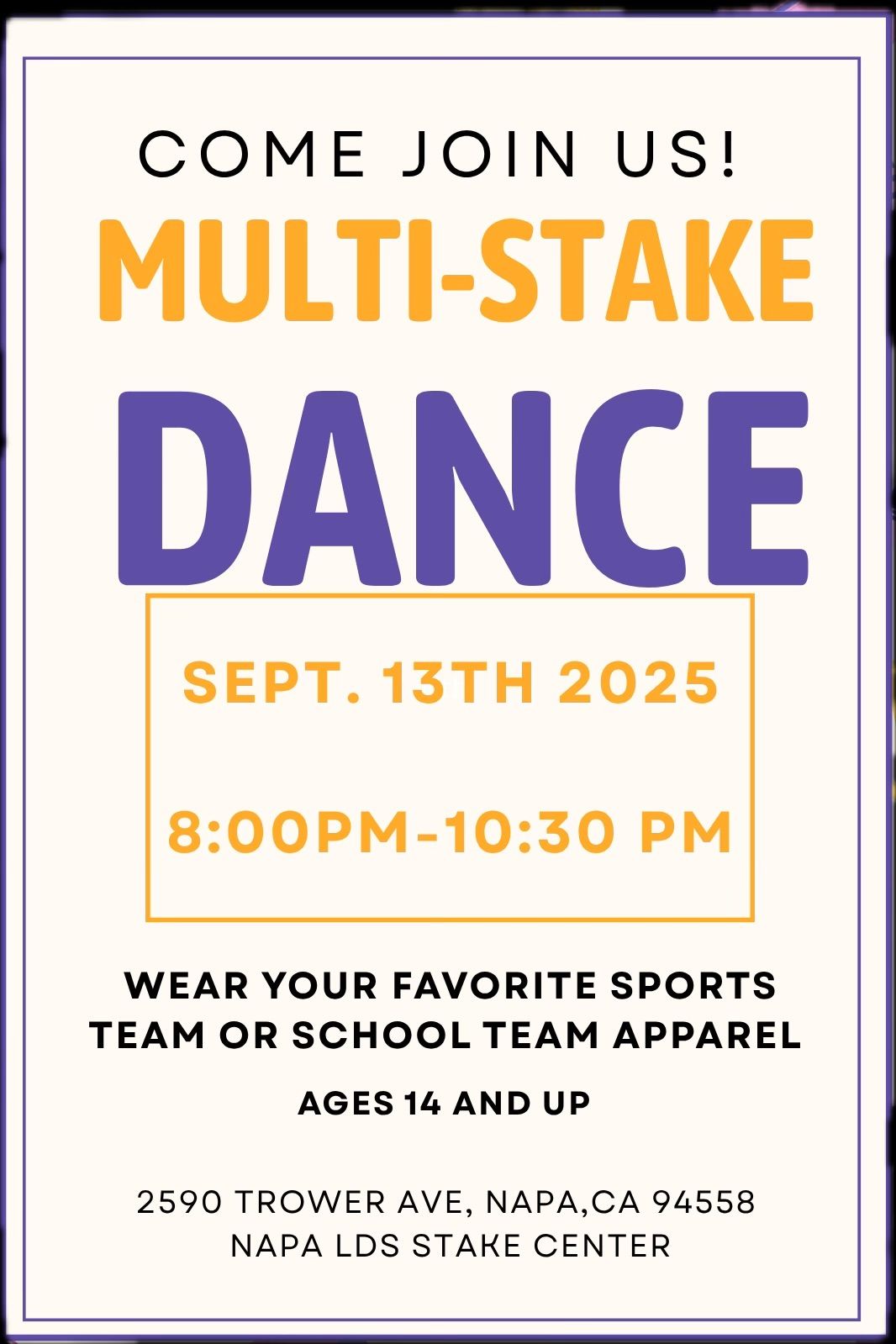 Multi-stake youth dance-Napa